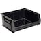 Global Industrial Hang & Stack Storage Bin, Plastic, Black, 7 in H, 16-1/2 in W 269686BK - alternate 1